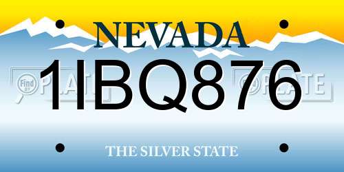 1IBQ876 Nevada License Plate