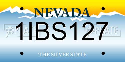 1IBS127 Nevada License Plate