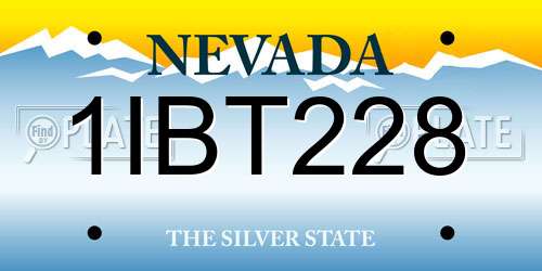 1IBT228 Nevada License Plate