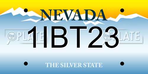 1IBT23 Nevada License Plate