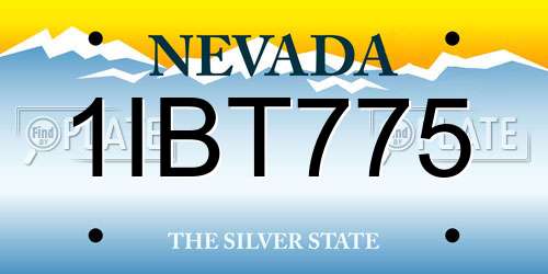 1IBT775 Nevada License Plate