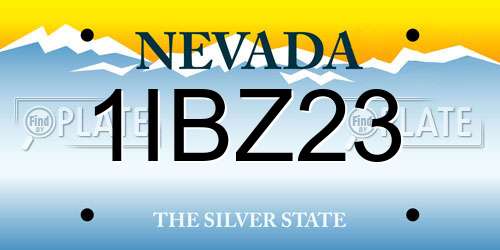 1IBZ23 Nevada License Plate