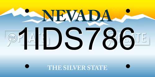 1IDS786 Nevada License Plate