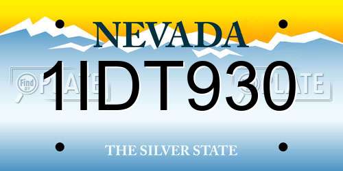1IDT930 Nevada License Plate