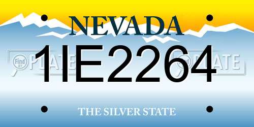 1IE2264 Nevada License Plate