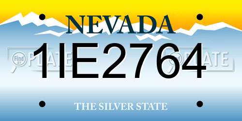 1IE2764 Nevada License Plate