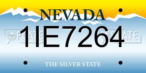 1IE7264 Nevada License Plate