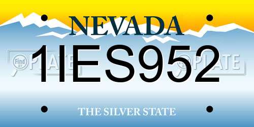 1IES952 Nevada License Plate