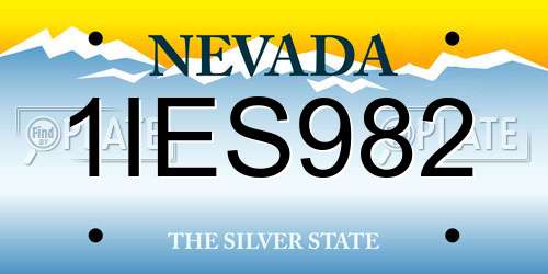1IES982 Nevada License Plate