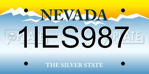 1IES987 Nevada License Plate