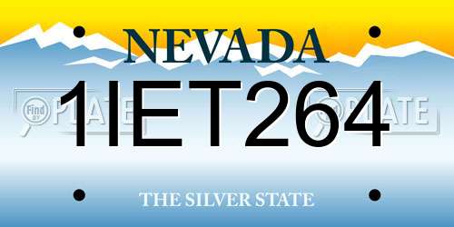 1IET264 Nevada License Plate