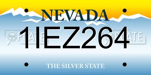 1IEZ264 Nevada License Plate