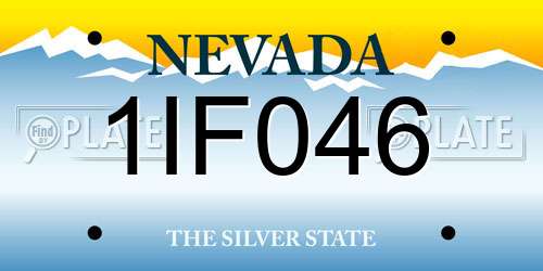1IF046 Nevada License Plate