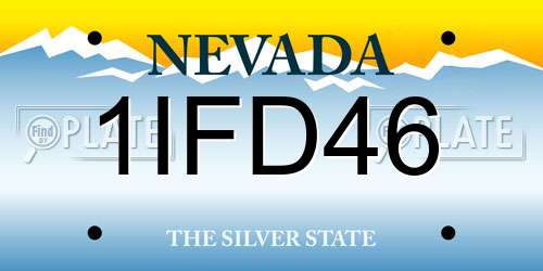 1IFD46 Nevada License Plate