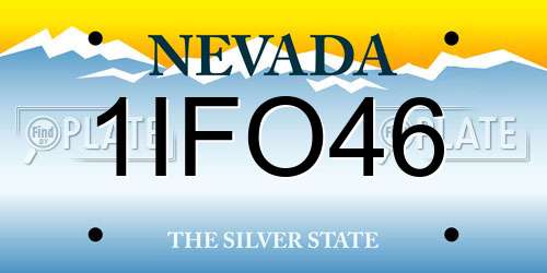 1IFO46 Nevada License Plate