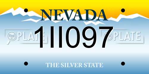1II097 Nevada License Plate