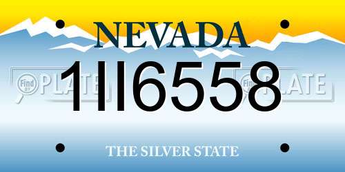 1II6558 Nevada License Plate