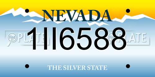 1II6588 Nevada License Plate