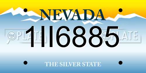 1II6885 Nevada License Plate