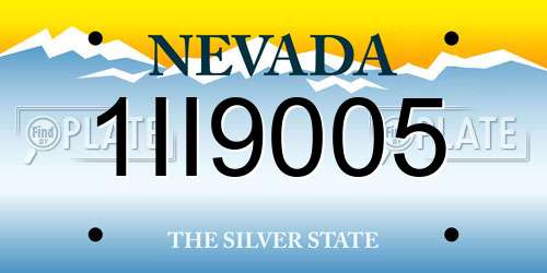 1II9005 Nevada License Plate