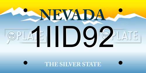 1IID92 Nevada License Plate