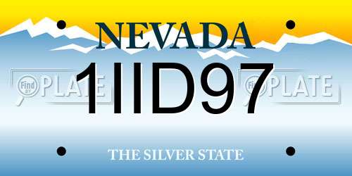 1IID97 Nevada License Plate