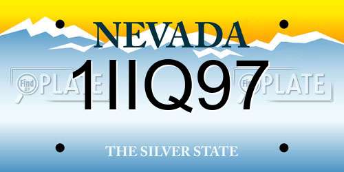 1IIQ97 Nevada License Plate