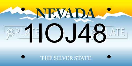 1IOJ48 Nevada License Plate