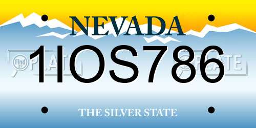 1IOS786 Nevada License Plate