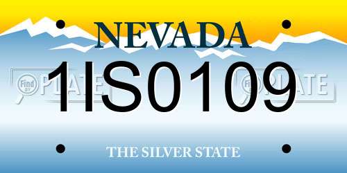 1IS0109 Nevada License Plate