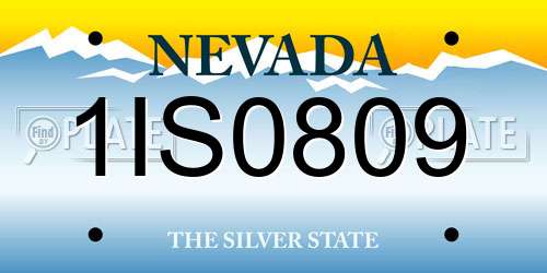 1IS0809 Nevada License Plate