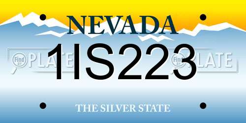 1IS223 Nevada License Plate