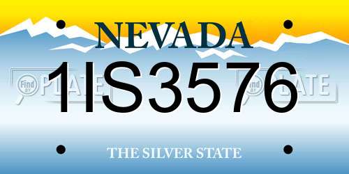 1IS3576 Nevada License Plate