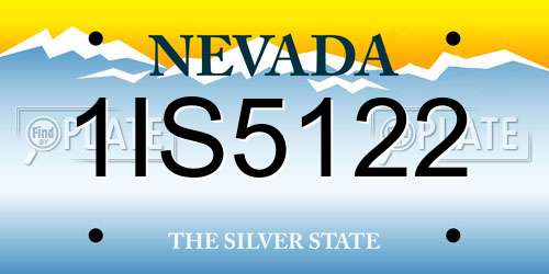 1IS5122 Nevada License Plate
