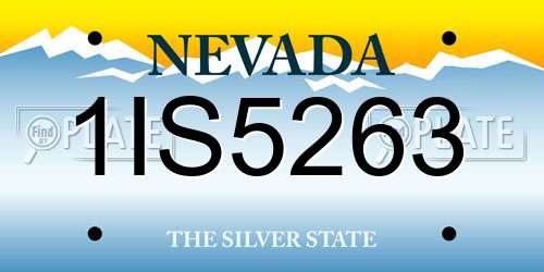 1IS5263 Nevada License Plate