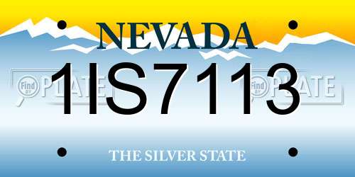 1IS7113 Nevada License Plate