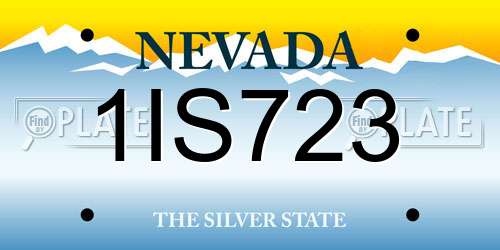1IS723 Nevada License Plate