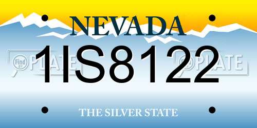 1IS8122 Nevada License Plate
