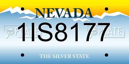1IS8177 Nevada License Plate
