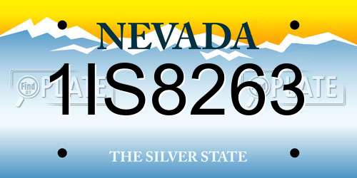 1IS8263 Nevada License Plate