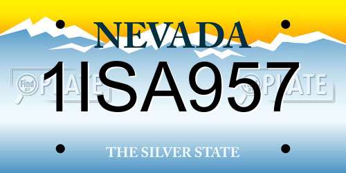 1ISA957 Nevada License Plate