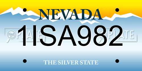 1ISA982 Nevada License Plate