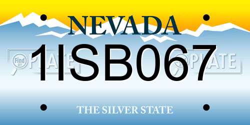 1ISB067 Nevada License Plate