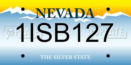 1ISB127 Nevada License Plate