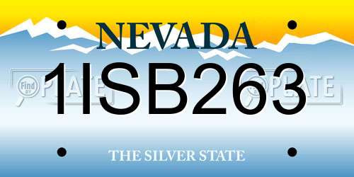 1ISB263 Nevada License Plate