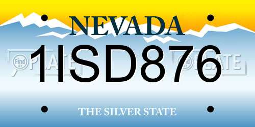 1ISD876 Nevada License Plate