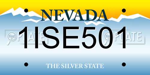 1ISE501 Nevada License Plate