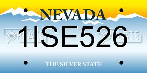 1ISE526 Nevada License Plate