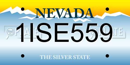 1ISE559 Nevada License Plate