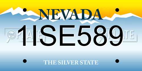 1ISE589 Nevada License Plate